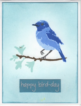 Bird on a Branch
(blue & teal)
Happy Bird-Day Card